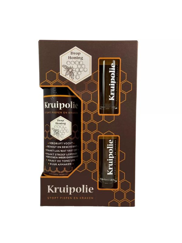 KRUIPOLIE Honingdrop Likorette 0,50 ltr GVP + 2 glaasjes